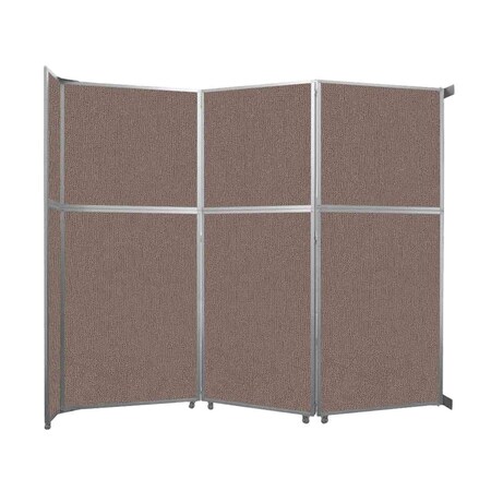 Versare Operable Wall Folding Room Divider 11'9" x 10'3/4" Latte Fabric 1070313-1